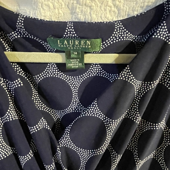 Lauren by Ralph Lauren Blue and White Dress Size 14 - Picture 4 of 4
